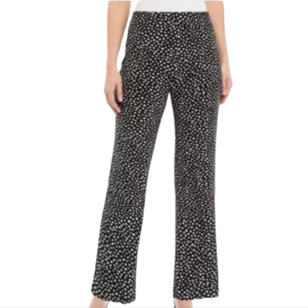 Lane Bryant Black and White Dotted Stretch Wide leg Pants Plus Size 22